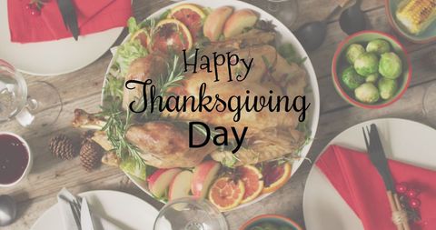 Festive Thanksgiving Table with Roast Turkey and Holiday Decoration - Download Free Stock Images Pikwizard.com