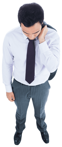 transparent isolated biracial businessman looking down - Download Free Stock Videos Pikwizard.com