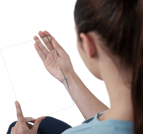 Businesswoman Interacting with Transparent Digital Interface - Download Free Stock Videos Pikwizard.com