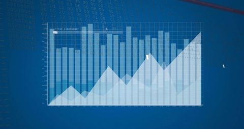 digital data analysis graphs on blue background - Download Free Stock Images Pikwizard.com