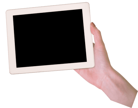 Hand Holding Tablet with Copy Space on Transparent Background - Download Free Stock Videos Pikwizard.com