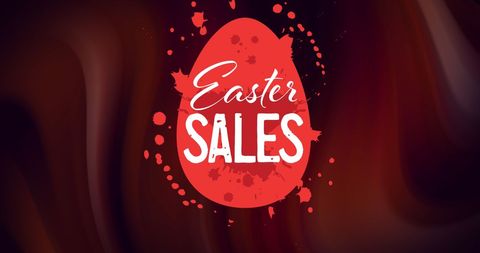 Easter Sales Promotion Banner with Red Egg and Abstract Background