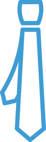 Blue Tie Symbol on Transparent Background for Business Concepts