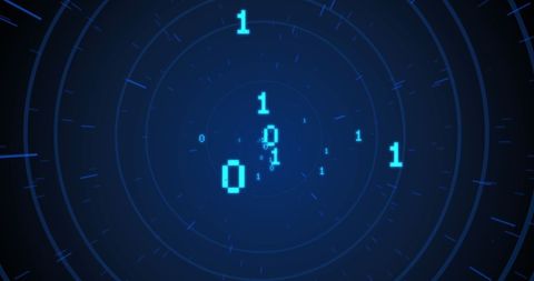 Binary Code with Zoom Effect on Blue Background - Download Free Stock Images Pikwizard.com