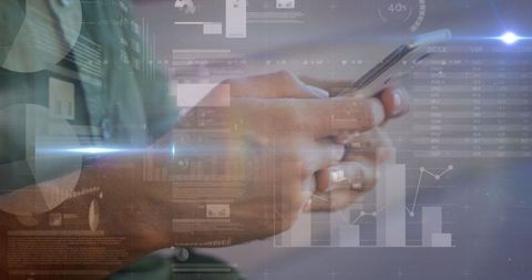 Business Analysis with Digital Graphs and Smartphone Usage - Download Free Stock Images Pikwizard.com