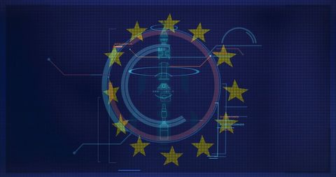 Futuristic Digital Illustration of European Union with Data Chart Overlay - Download Free Stock Images Pikwizard.com