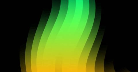 Abstract Green Gradient Waves on Black Background