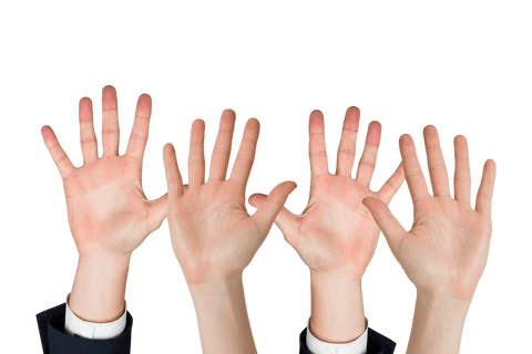 Four Caucasian Open Hands on Transparent Background - Download Free Stock Videos Pikwizard.com
