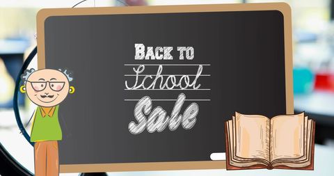 Back to School Sale with Classroom Chalkboard Theme