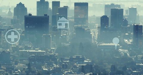 Digital Financial Data Processing Over Modern Cityscape - Download Free Stock Images Pikwizard.com