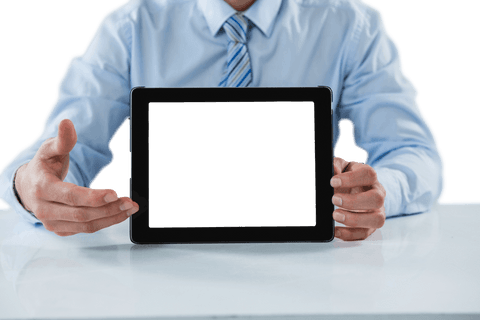 businessman showing transparent tablet for presentation - Download Free Stock Videos Pikwizard.com