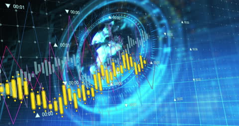 Financial Data Visualization with Digital Dollar Symbol