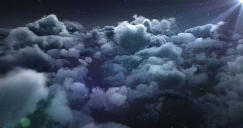 Dark Sky with Illuminated Clouds and Floating Particles - Download Free Stock Images Pikwizard.com