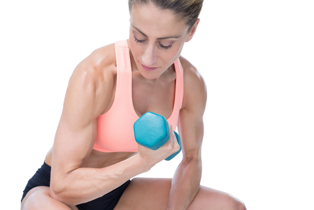 Transparent Female Athlete Lifting Dumbbell for Strong Biceps - Download Free Stock Videos Pikwizard.com