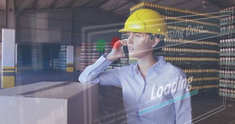 Businesswoman in Warehouse Analyzing Data with Smart Technology - Download Free Stock Images Pikwizard.com