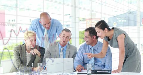 Collaborative Business Meeting in Modern Office with Statistical Overlay - Download Free Stock Images Pikwizard.com