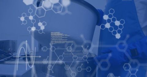 Technician analyzing mixture in high-tech laboratory