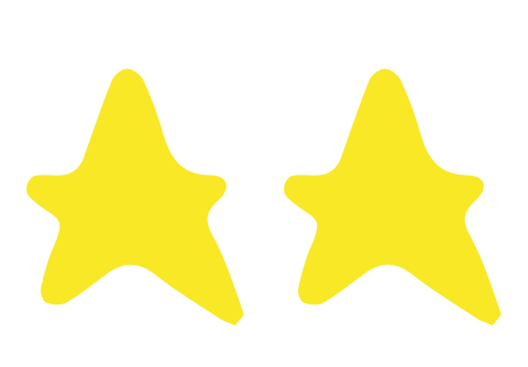 Two Yellow Stars Illustration on Transparent Background