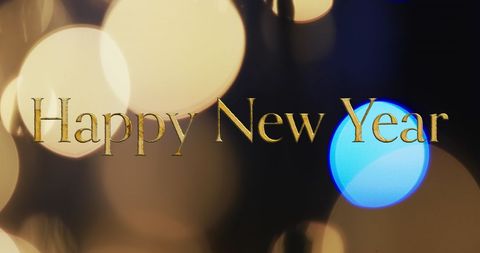 Happy New Year Greeting with Glowing Lights - Download Free Stock Images Pikwizard.com
