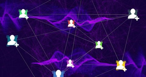 Abstract network connections representing digital communication
