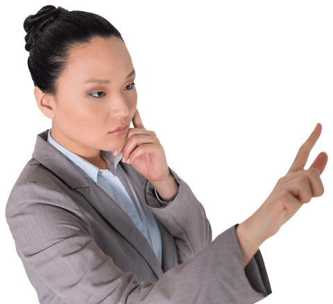 businesswoman interacting with virtual interface on transparent background - Download Free Stock Videos Pikwizard.com