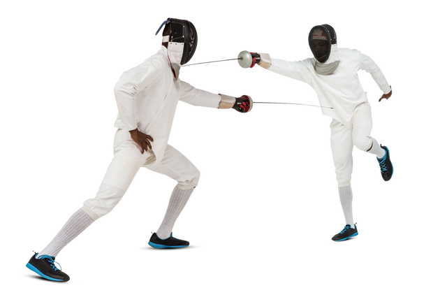 Two Fencing Athletes in Action on Transparent Background - Download Free Stock Videos Pikwizard.com