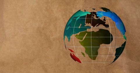 Colorful Globe on Distressed Brown Background - Download Free Stock Images Pikwizard.com