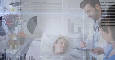 Healthcare Technology and Patient Care Interaction Scene
