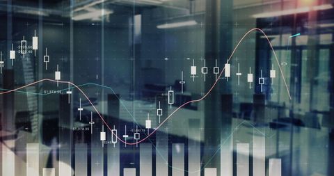 financial data with dynamic chart in modern office setting - Download Free Stock Images Pikwizard.com
