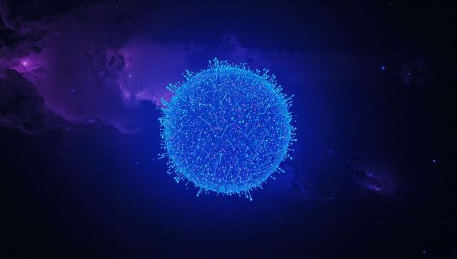 Dynamic Glowing Network Sphere in Outer Space