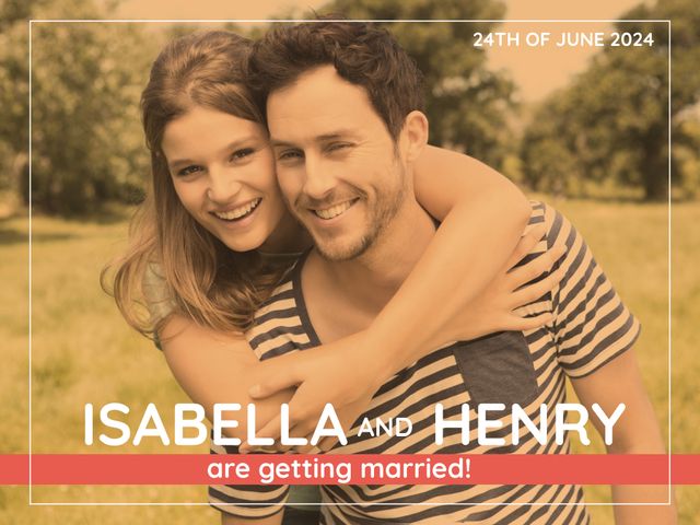 Couple joyfully announces wedding with a versatile celebration template. - Download Free Stock Videos Pikwizard.com
