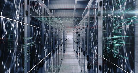 Digital Network Lines and Data Processing in Modern Server Room - Download Free Stock Images Pikwizard.com