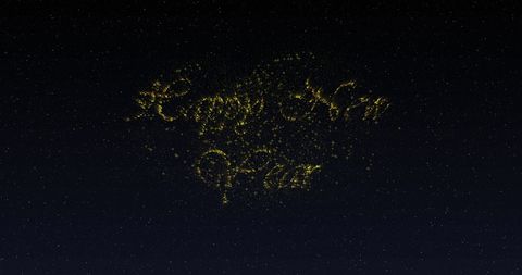 Happy New Year in Glittering Letters with Fireworks Display - Download Free Stock Images Pikwizard.com
