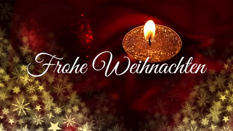 Merry Christmas Greeting with Candle and Snowflakes Background