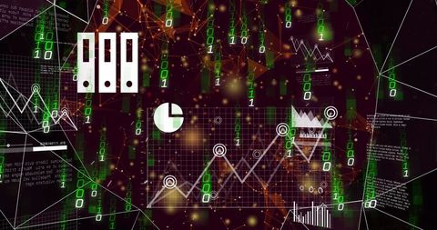Abstract Digital Interface with Data Analytics Graphics - Download Free Stock Images Pikwizard.com