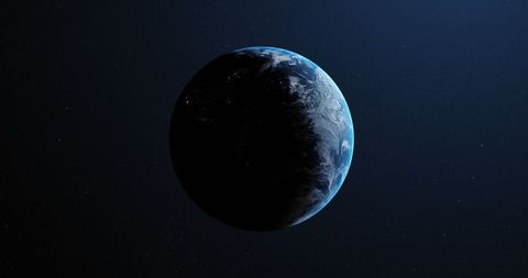 Earth View from Space with Starry Background - Download Free Stock Images Pikwizard.com