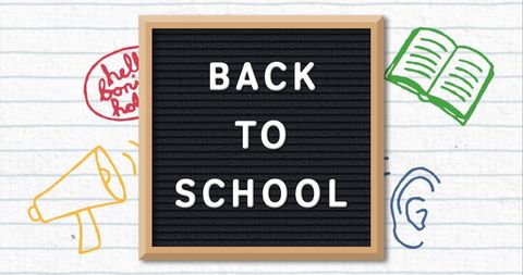 Charming back to school sign with doodles