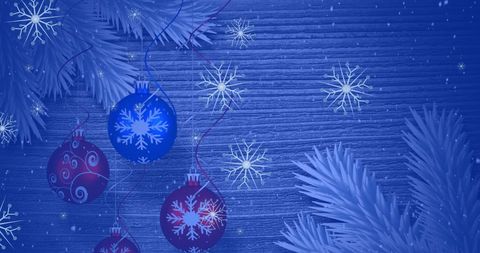 Festive Christmas Baubles with Snowflakes Decor