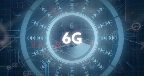 Digital Matrix Display with 6G Concept in Futuristic Interface - Download Free Stock Images Pikwizard.com
