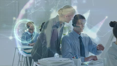 Business Professionals Engaged in Digital Interface