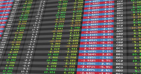 Stock Market Data Display with Fluctuating Numbers - Download Free Stock Images Pikwizard.com