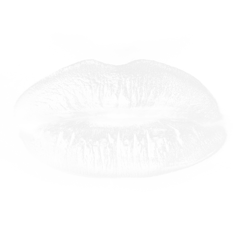 Digital illustration of white lips on transparent background