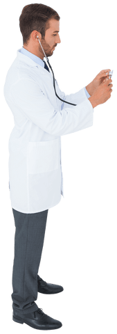 transparent image: doctor using stethoscope in white coat - Download Free Stock Videos Pikwizard.com
