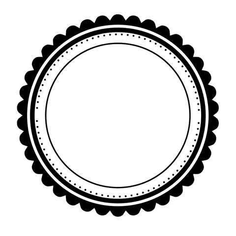 Minimalist circle with geometric shapes and transparent background