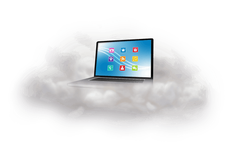 digital laptop on cloud with icons and transparent background - Download Free Stock Videos Pikwizard.com