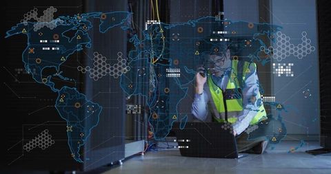 Network Technician with Digital Overlay in Data Center Environment