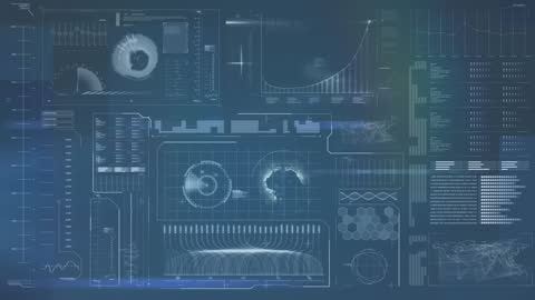Infographic Animation Loop with Graphs and Global Interfaces