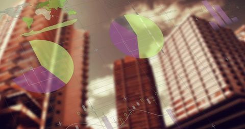 Futuristic Digital Interface Over Urban Skyline