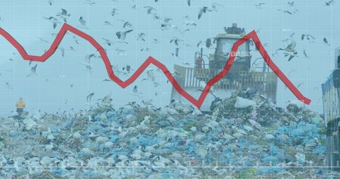 Environmental Impact on Economy with Financial Graph on Landfill - Download Free Stock Images Pikwizard.com