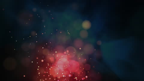 Colorful Bokeh Lights on Red and Dark Background